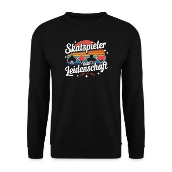 Joueurs passionnés de skat Cartes de skat rétro - Sweat-shirt Unisexe - noir - Devant - Alina (178cm) & Michal (187cm)