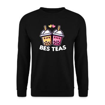 Entzückende Bubble Tea Duos - Unisex Pullover - Schwarz - Vorne - Alina (178cm) & Michal (187cm)