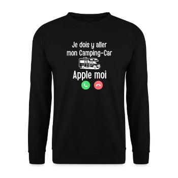Motorhome Apple me - Unisex Sweatshirt - black - Front - Alina (178cm) & Michal (187cm)