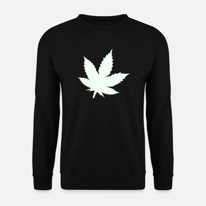 Cannabis Blatt Silhouette Mint - Unisex Pullover - Schwarz