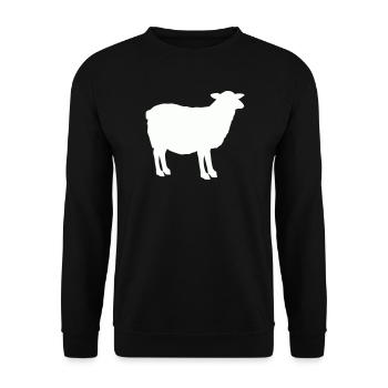 Sheep Silhouette - Unisex Sweatshirt - black - Front - Alina (178cm) & Michal (187cm)