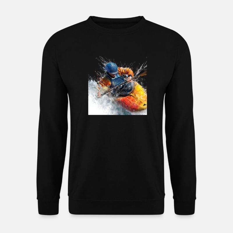 Wasserrausch Kajak im Wildwasser - Unisex Pullover - Schwarz