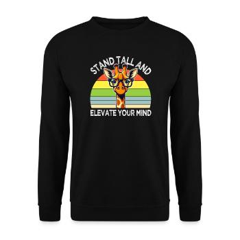 Girafe inspirante aux lunettes arc en ciel - Sweat-shirt Unisexe - noir - Devant - Alina (178cm) & Michal (187cm)