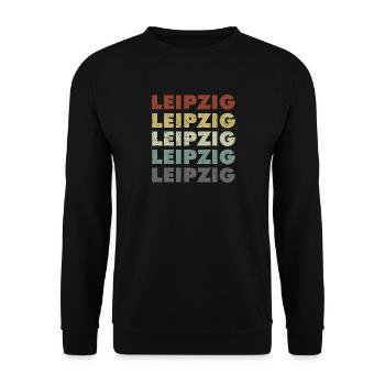 Leipzig - Deutschland - Lettering - Germany - Unisex Sweatshirt - black - Front - Alina (178cm) & Michal (187cm)
