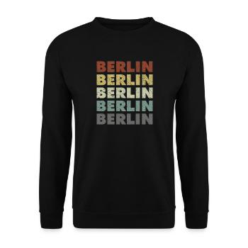Berlin - Germany - Deutschland - Lettering - Unisex Sweatshirt - black - Front - Alina (178cm) & Michal (187cm)