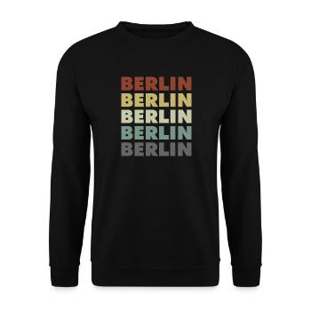 Berlin - Germany - Deutschland - Lettering - Unisex Sweatshirt - black - Front - Alina (178cm) & Michal (187cm)
