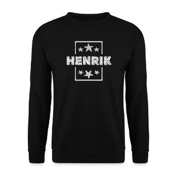 Gift for Henrik - Unisex Sweatshirt - black - Front - Alina (178cm) & Michal (187cm)