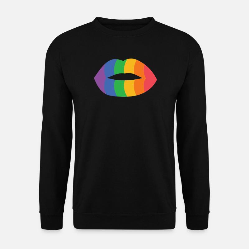 Rainbow Lips Art Print - Unisex Sweatshirt - black