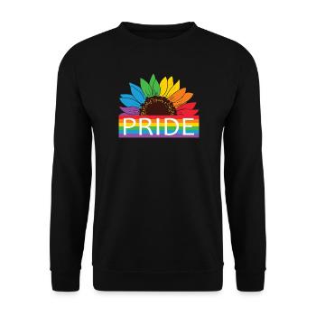 Pride Sonnenblume Rainbow - Unisex Pullover - Schwarz - Vorne - Alina (178cm) & Michal (187cm)
