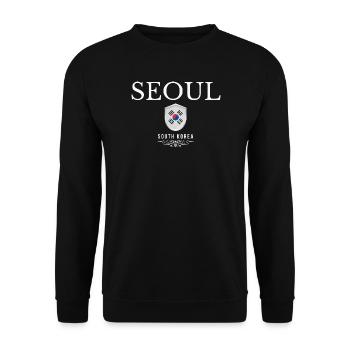 Séoul, Corée du Sud, j’adore Séoul - Sweat-shirt Unisexe - noir - Devant - Alina (178cm) & Michal (187cm)
