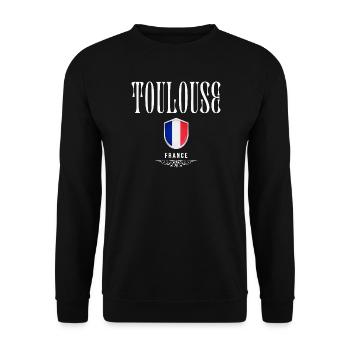 Toulouse, France, design minimaliste élégant - Sweat-shirt Unisexe - noir - Devant - Alina (178cm) & Michal (187cm)