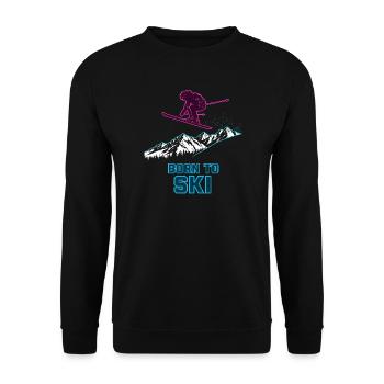 Ski Born To Ski Neon Freeride Dire Montagnes - Sweat-shirt Unisexe - noir - Devant - Alina (178cm) & Michal (187cm)