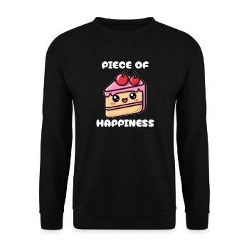 A piece of happiness - Unisex Sweatshirt - black - Front - Alina (178cm) & Michal (187cm)