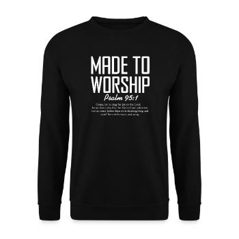 Anbetungspsalm95 - Unisex Pullover - Schwarz - Vorne - Alina (178cm) & Michal (187cm)