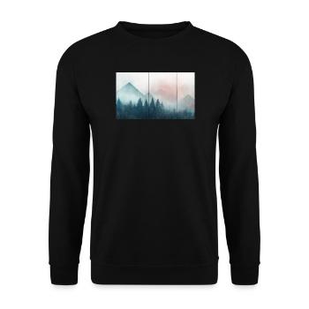 Berge Vintage - Unisex Pullover - Schwarz - Vorne - Alina (178cm) & Michal (187cm)