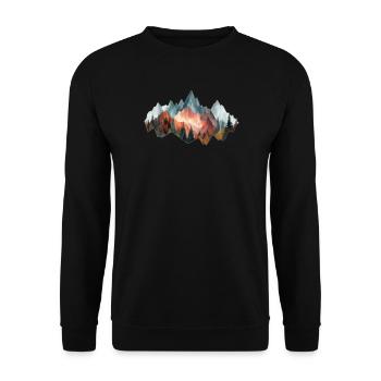 Forêt Montagnes Vintage - Sweat-shirt Unisexe - noir - Devant - Alina (178cm) & Michal (187cm)
