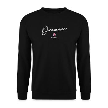 Drammen - Norway Flag Lettering - Norge - Norwegen - Unisex Sweatshirt - black - Front - Alina (178cm) & Michal (187cm)