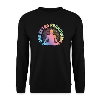 Yoga One Extra Pranayama Funny Yoga - Sweat-shirt Unisexe - noir - Devant - Alina (178cm) & Michal (187cm)