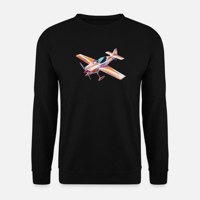 Buntes Radio-Control-Akrobatikflugzeug  - Unisex Pullover - Schwarz