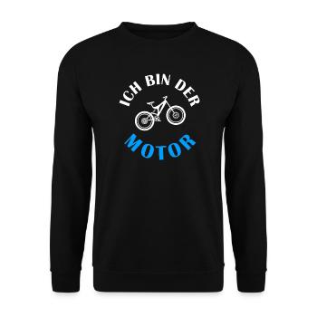 I AM THE MOTOR Gravel Bike Gravek Bike Rider - Unisex Sweatshirt - black - Front - Alina (178cm) & Michal (187cm)