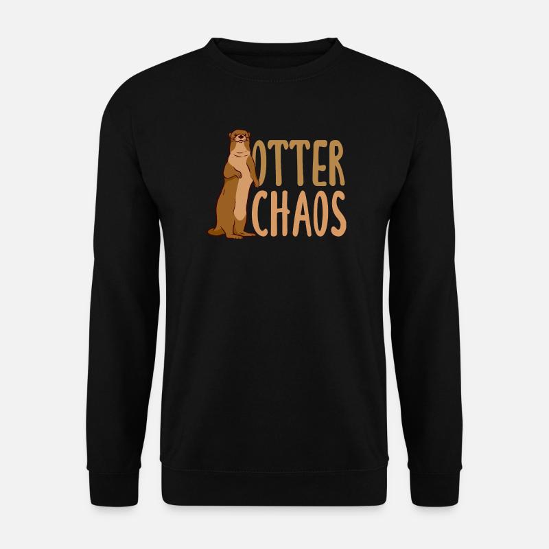 Pun Seeotter Cartoon - Unisex Pullover - Schwarz