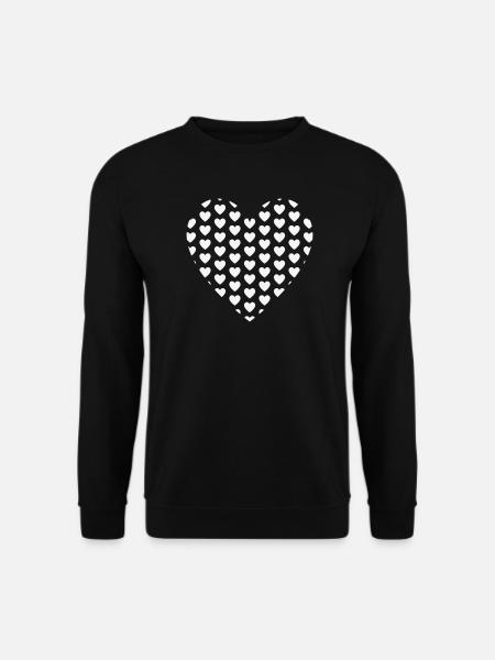 Heart mosaic made of small hearts - Unisex Sweatshirt - black