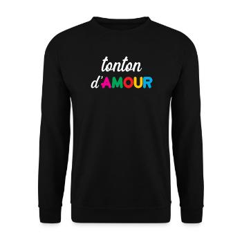 Onkel der Liebe - Familie - Weihnachten - Unisex Pullover - Schwarz - Vorne - Alina (178cm) & Michal (187cm)