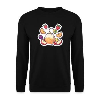 Fruity Lunchbag Tea ,tea Cartoon Sticker - Unisex Sweatshirt - black - Front - Alina (178cm) & Michal (187cm)
