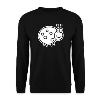 Ladybug – Cute lucky charm garden motif - Unisex Sweatshirt - black - Front - Alina (178cm) & Michal (187cm)