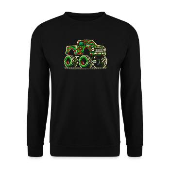 Spotty shirt Beadwork Monster Truck - Unisex Sweatshirt - black - Front - Alina (178cm) & Michal (187cm)