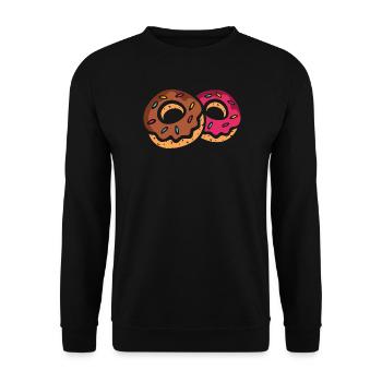 Deux beignets colorés avec glaçage - Sweat-shirt Unisexe - noir - Devant - Alina (178cm) & Michal (187cm)