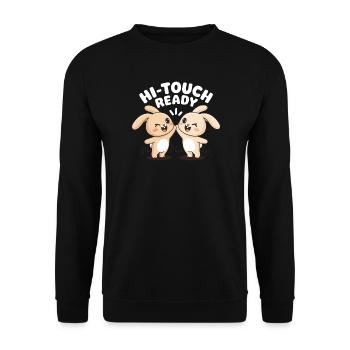 K-Pop Hi-Touch Funny Korea Maknae - Unisex Sweatshirt - black - Front - Alina (178cm) & Michal (187cm)