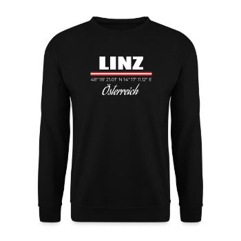 Linz - Unisex Sweatshirt - black - Front - Alina (178cm) & Michal (187cm)