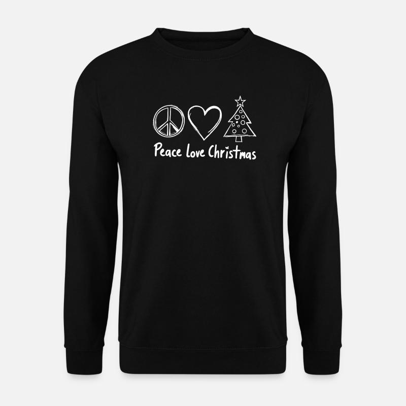 Frieden Liebe Weihnachten Doodle - Unisex Pullover - Schwarz