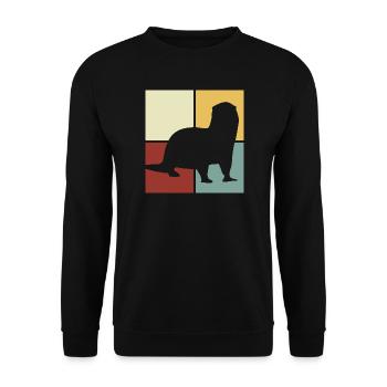 Seeotter Cartoon Tierliebhaber Vintage - Unisex Pullover - Schwarz - Vorne - Alina (178cm) & Michal (187cm)