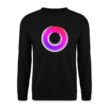 Gradient Ring Glanz - Unisex Pullover - Schwarz - Vorne - Alina (178cm) & Michal (187cm)