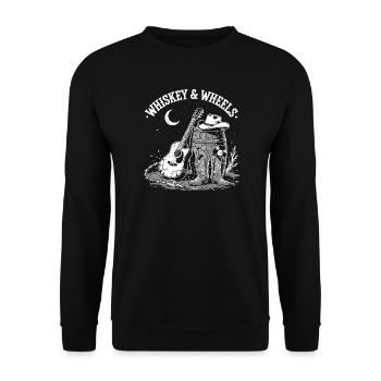 Whiskey & Wheels Ranch Night - Unisex Sweatshirt - black - Front - Alina (178cm) & Michal (187cm)