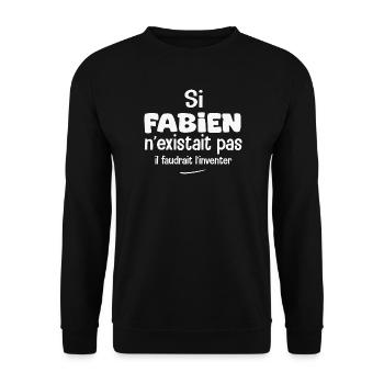 Wenn es Fabien nicht gäbe, müssten wir ihn erfinden - Unisex Pullover - Schwarz - Vorne - Alina (178cm) & Michal (187cm)