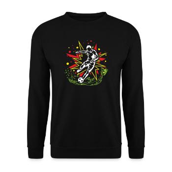 Kicker im ComicBeat - Unisex Pullover - Schwarz - Vorne - Alina (178cm) & Michal (187cm)