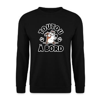 Dog Doggie On Board Decal Vehicle Humor - Unisex Sweatshirt - black - Front - Alina (178cm) & Michal (187cm)