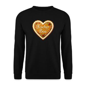 Coeur en pain d’épices Fescher Bua Costume traditionnel Bavière Bavarois - Sweat-shirt Unisexe - noir - Devant - Alina (178cm) & Michal (187cm)