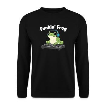 Funkin' Frog DJ in Headphones - Unisex Sweatshirt - black - Front - Alina (178cm) & Michal (187cm)