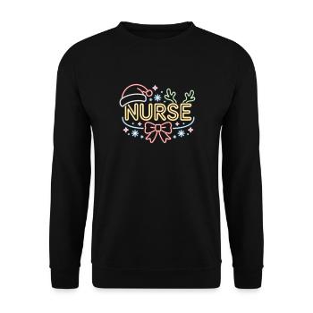 Joyeuse Infirmière de Noël - Sweat-shirt Unisexe - noir - Devant - Alina (178cm) & Michal (187cm)