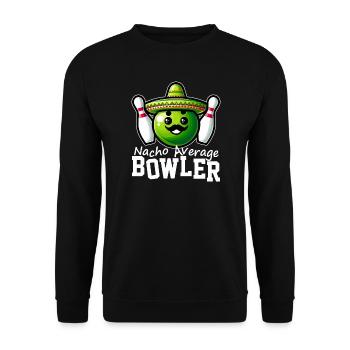 Nacho Average Bowler - Unisex Sweatshirt - black - Front - Alina (178cm) & Michal (187cm)