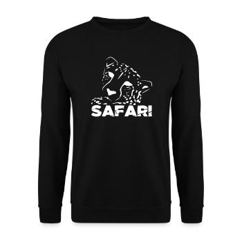 Safari Leopard Silhouette - Unisex Pullover - Schwarz - Vorne - Alina (178cm) & Michal (187cm)