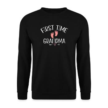 Grandma-to-be for the first time - Unisex Sweatshirt - black - Front - Alina (178cm) & Michal (187cm)