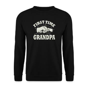 Grandpa-to-be grandpa for the first time - Unisex Sweatshirt - black - Front - Alina (178cm) & Michal (187cm)