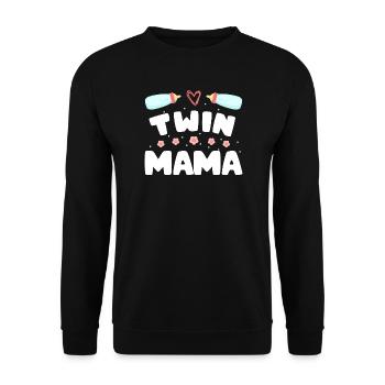 Twin Mom Pregnancy Mom of Twins - Unisex Sweatshirt - black - Front - Alina (178cm) & Michal (187cm)