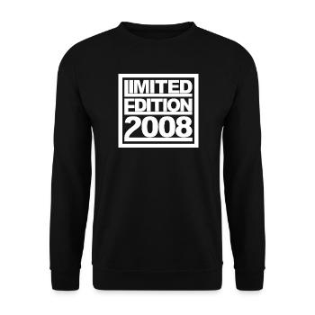 Limitierte Edition 2008 Design Geburtstag - Unisex Pullover - Schwarz - Vorne - Alina (178cm) & Michal (187cm)