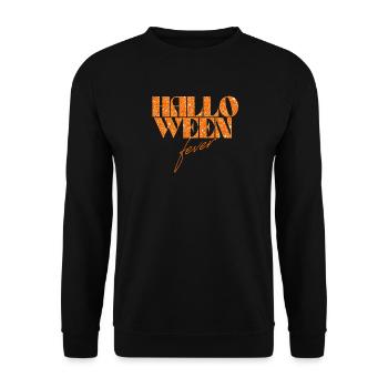 Halloween Fieber Glitzer Typografie - Unisex Pullover - Schwarz - Vorne - Alina (178cm) & Michal (187cm)